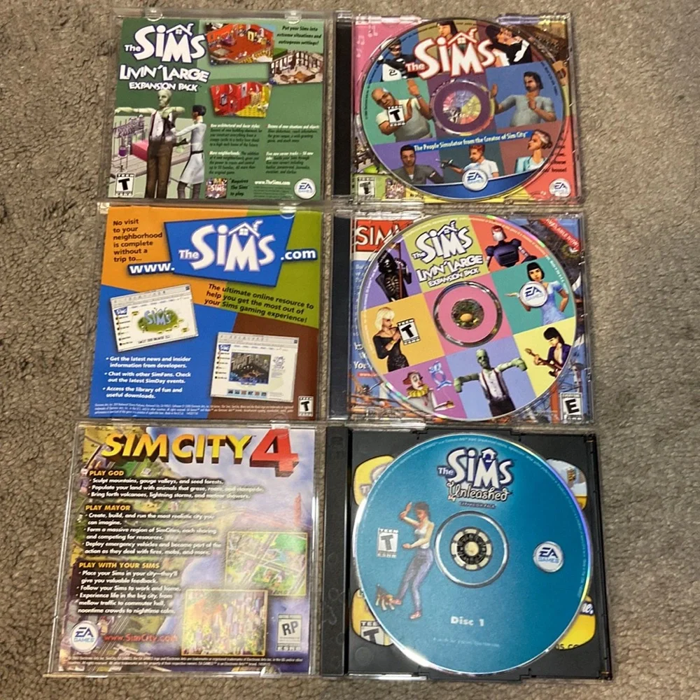 Sims EA PC Windows Games with 2 expansion packs Livin’ Large and Unleashed